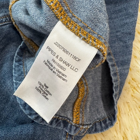 VERONICA BEARD Keston Snap-Front Denim Shirt Dress 4 - Picture 11 of 13